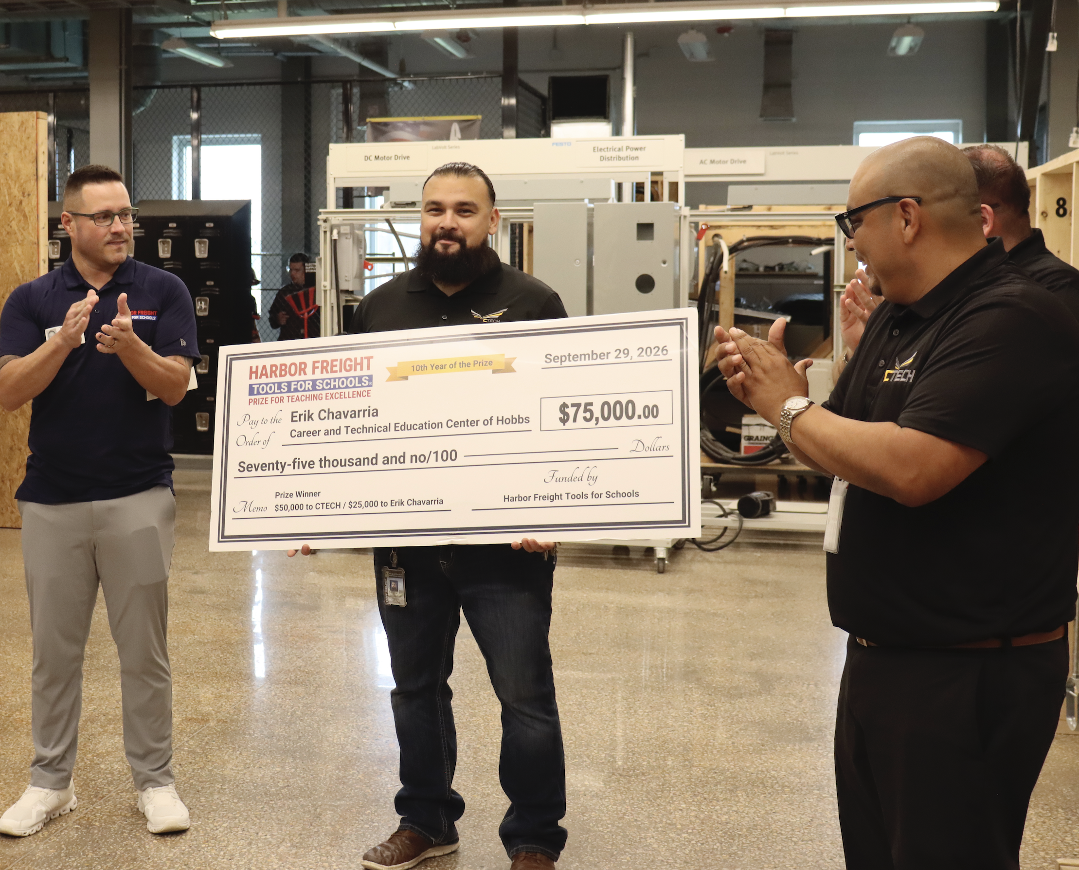 CTECH shop teacher surprised with $75k award